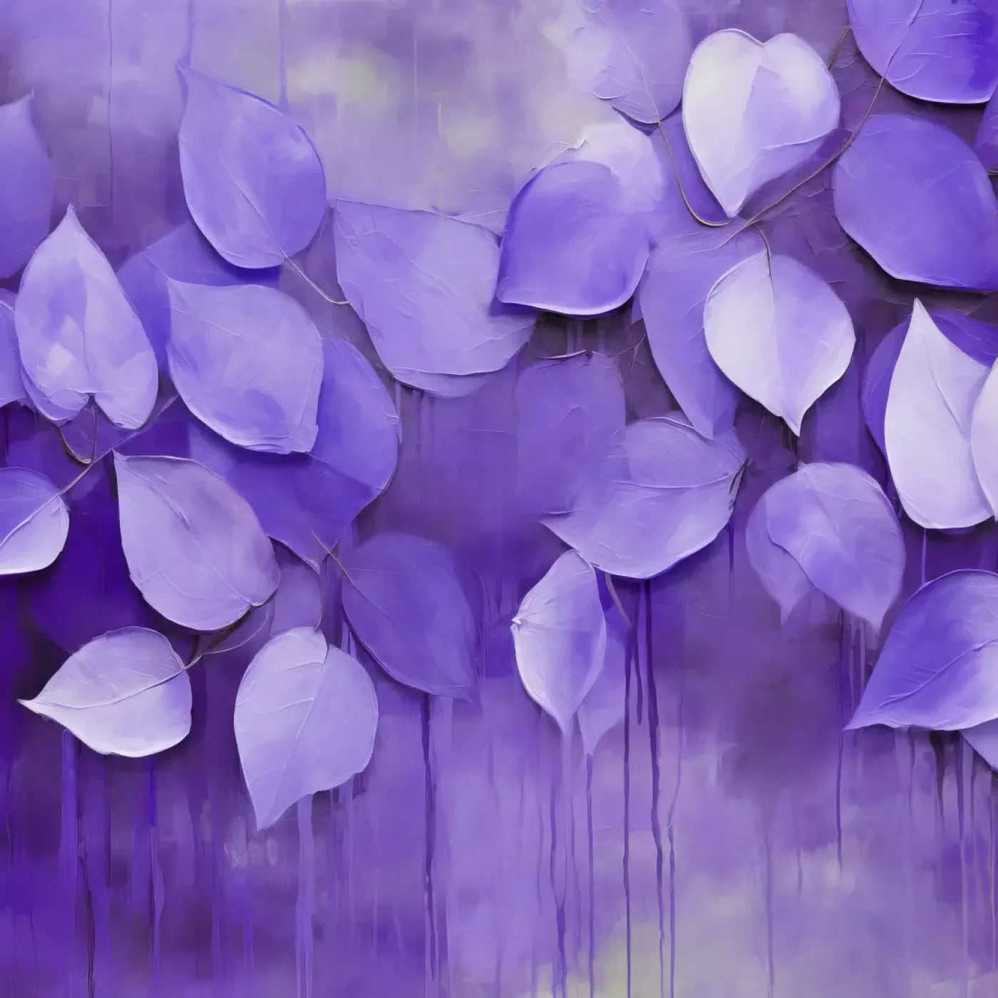 Purple Leaves 8’X8’ Fleece (96 X Inch) Backdrop