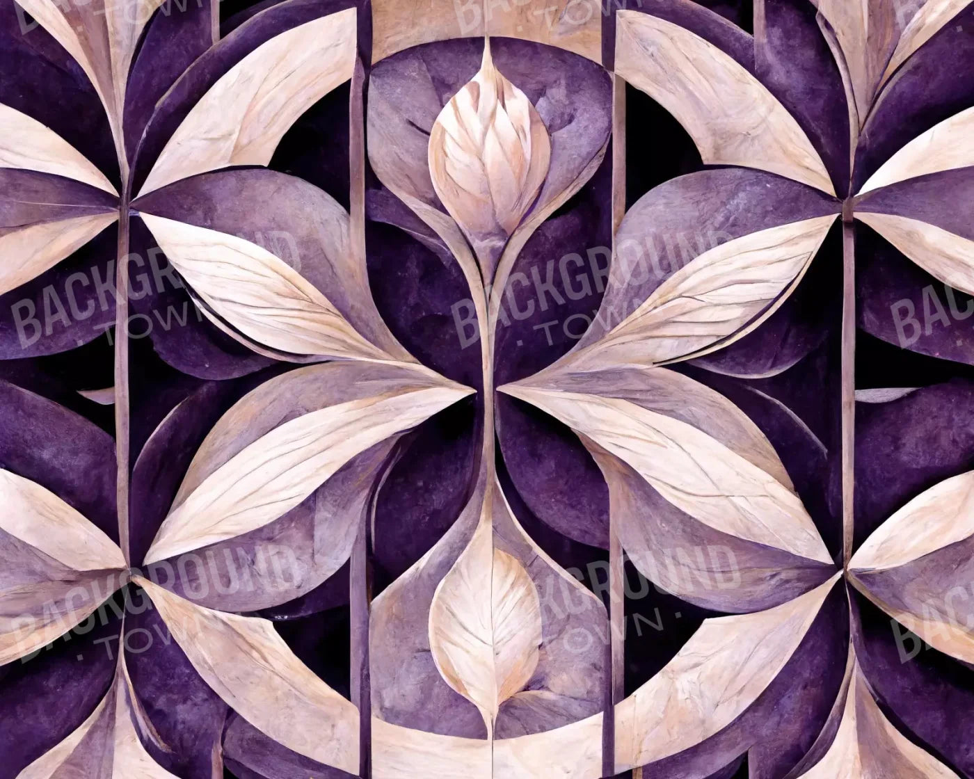 Purple Mediterranean Pattern 10’X8’ Fleece (120 X 96 Inch) Backdrop