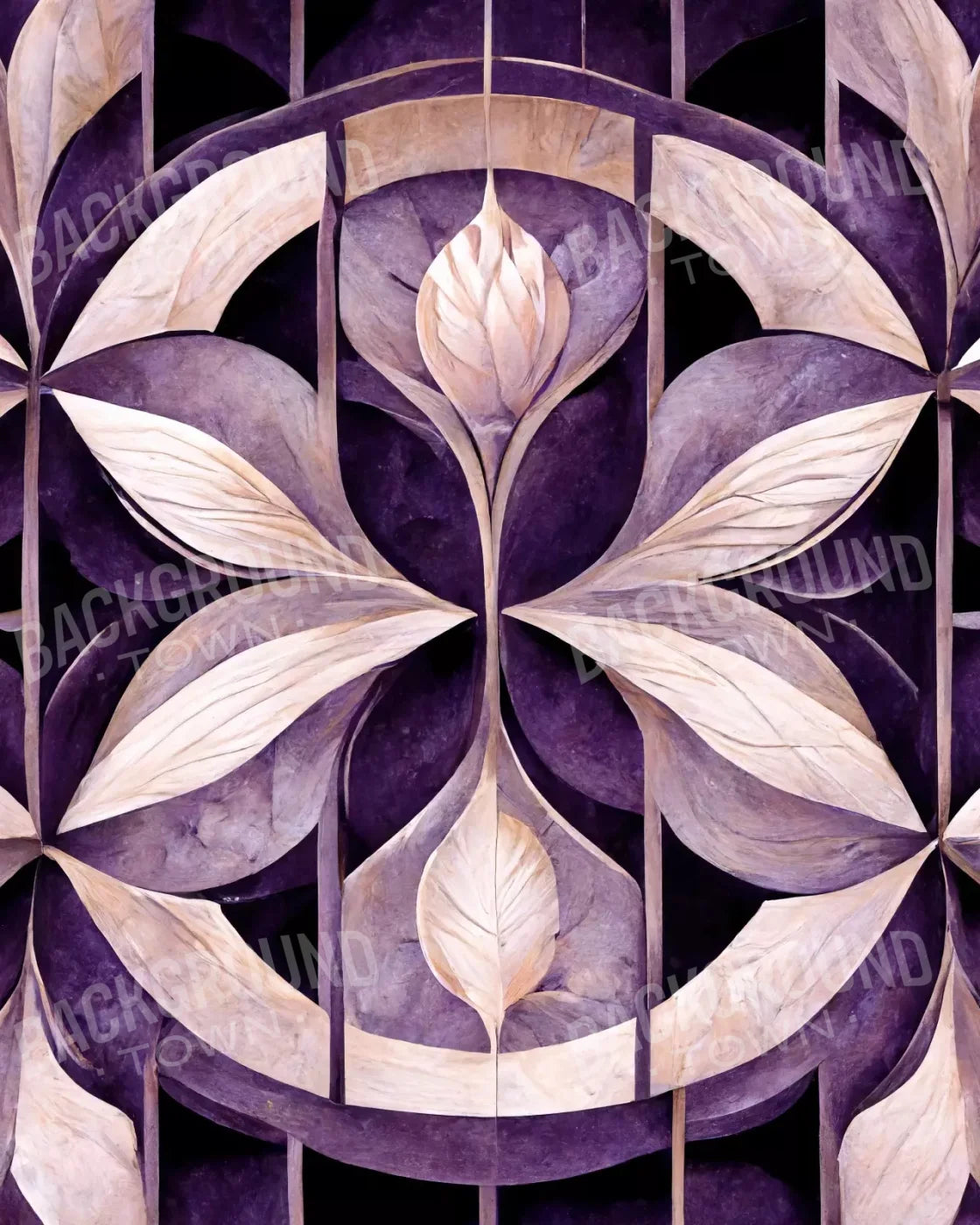 Purple Mediterranean Pattern 8’X10’ Fleece (96 X 120 Inch) Backdrop