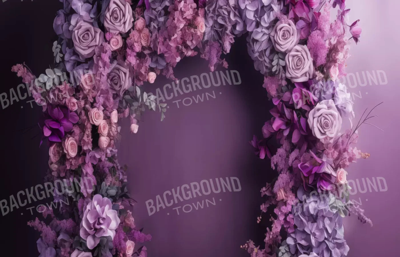 Purple Studio Floral Arch 14’X9’ Ultracloth (168 X 108 Inch) Backdrop