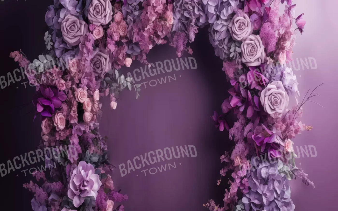 Purple Studio Floral Arch 16’X10’ Ultracloth (192 X 120 Inch) Backdrop