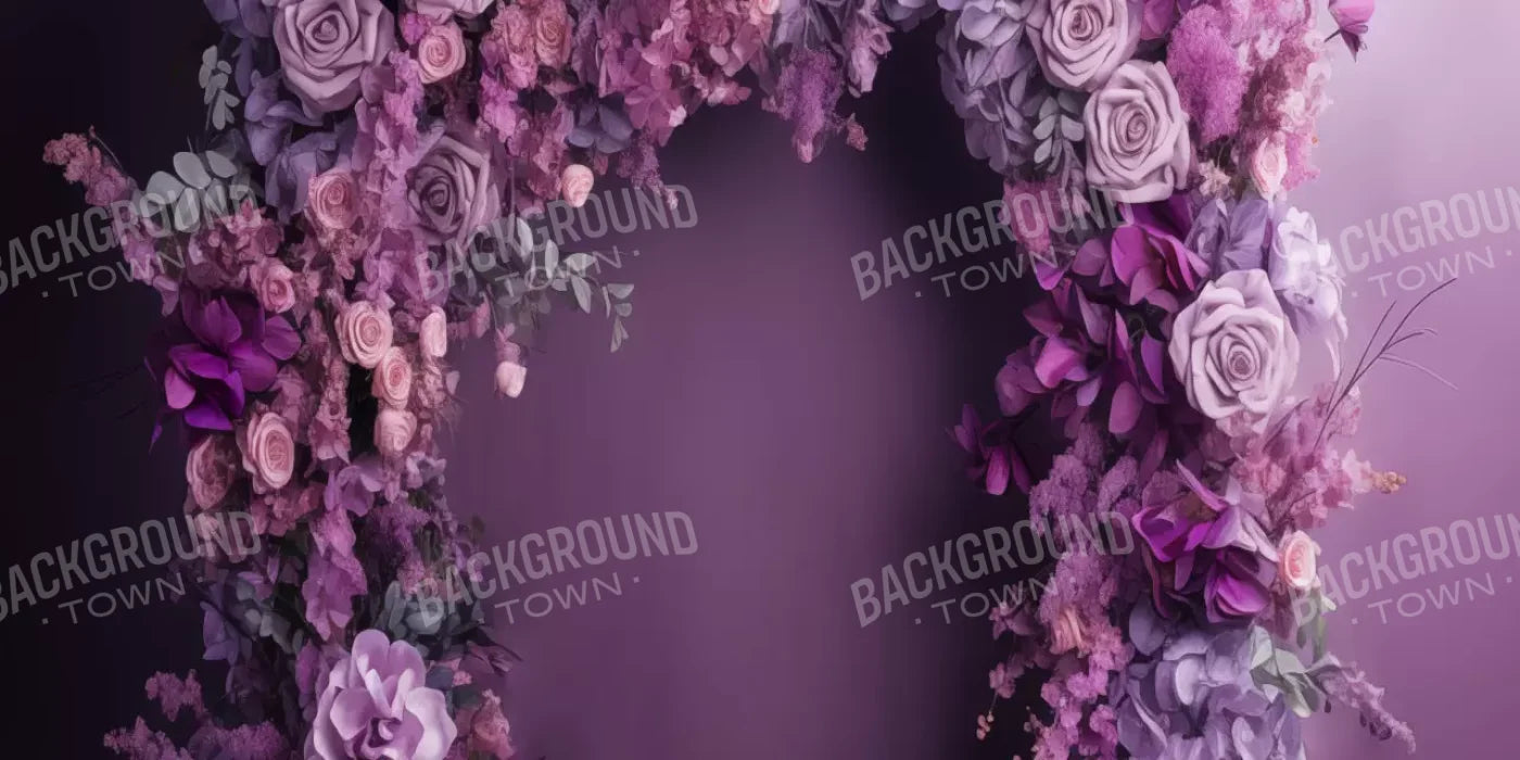 Purple Studio Floral Arch 16’X8’ Ultracloth (192 X 96 Inch) Backdrop