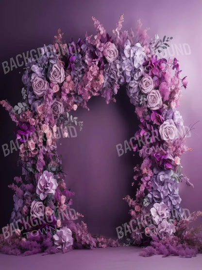 Purple Studio Floral Arch 5’X6’8 Fleece (60 X 80 Inch) Backdrop