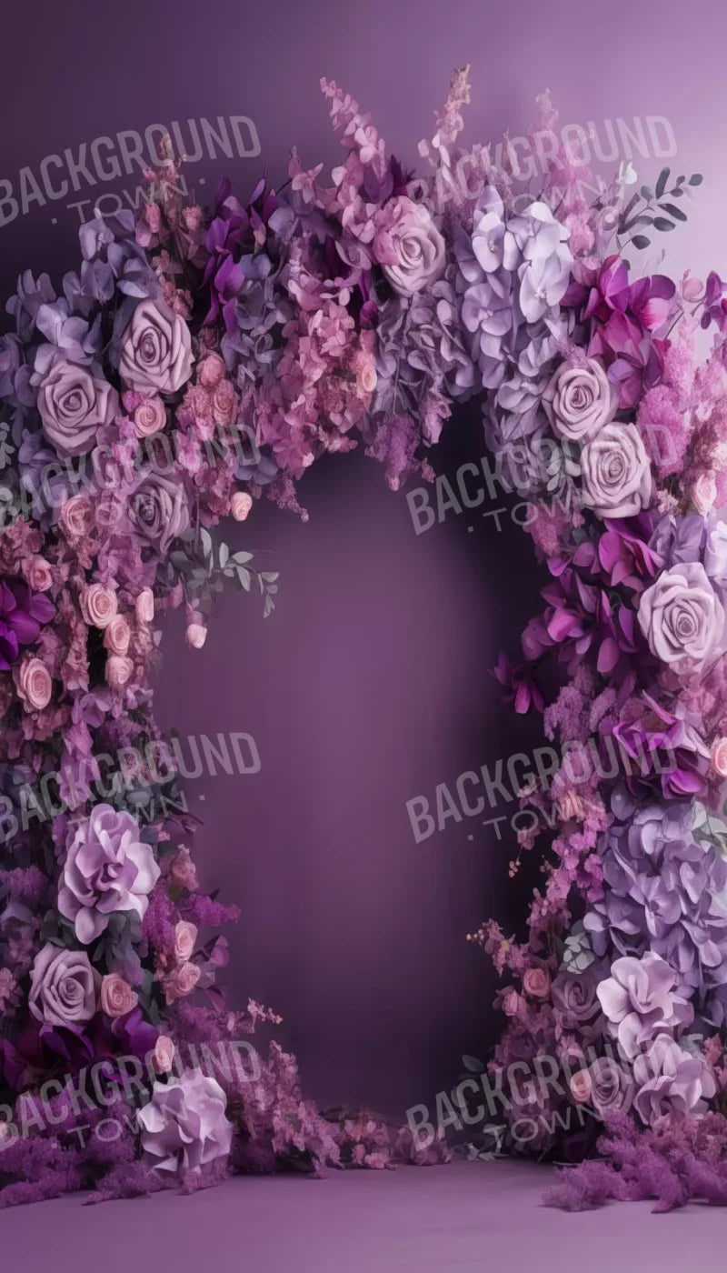 Purple Studio Floral Arch 8’X14’ Ultracloth (96 X 168 Inch) Backdrop