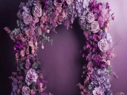 Purple Studio Floral Arch 8’X6’ Fleece (96 X 72 Inch) Backdrop