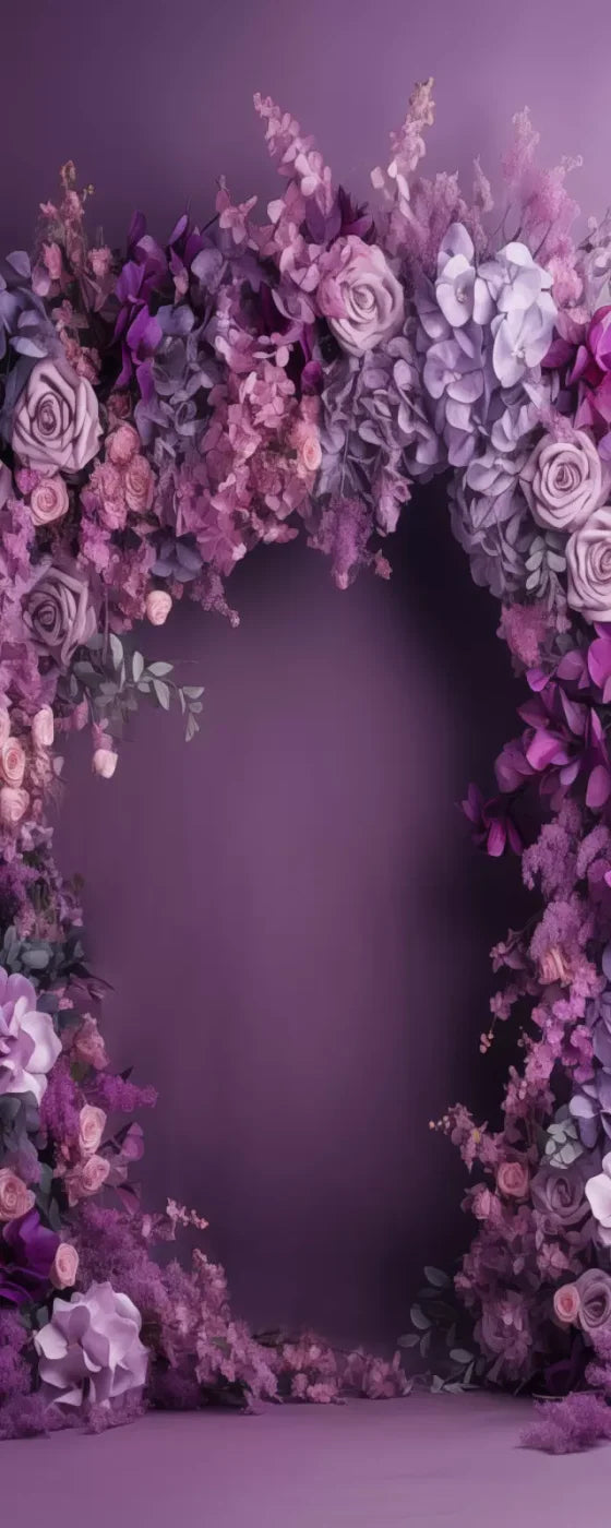 Purple Studio Floral Arch Backdrop