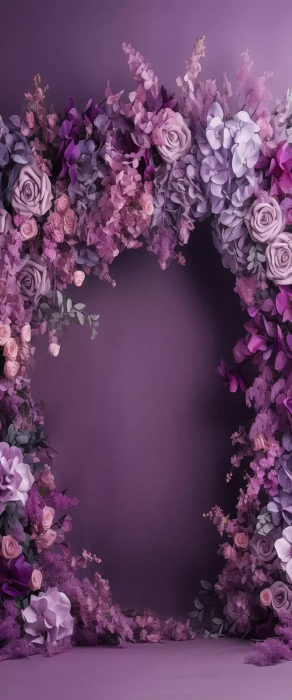 Purple Studio Floral Arch Backdrop