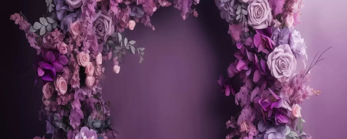 Purple Studio Floral Arch Backdrop
