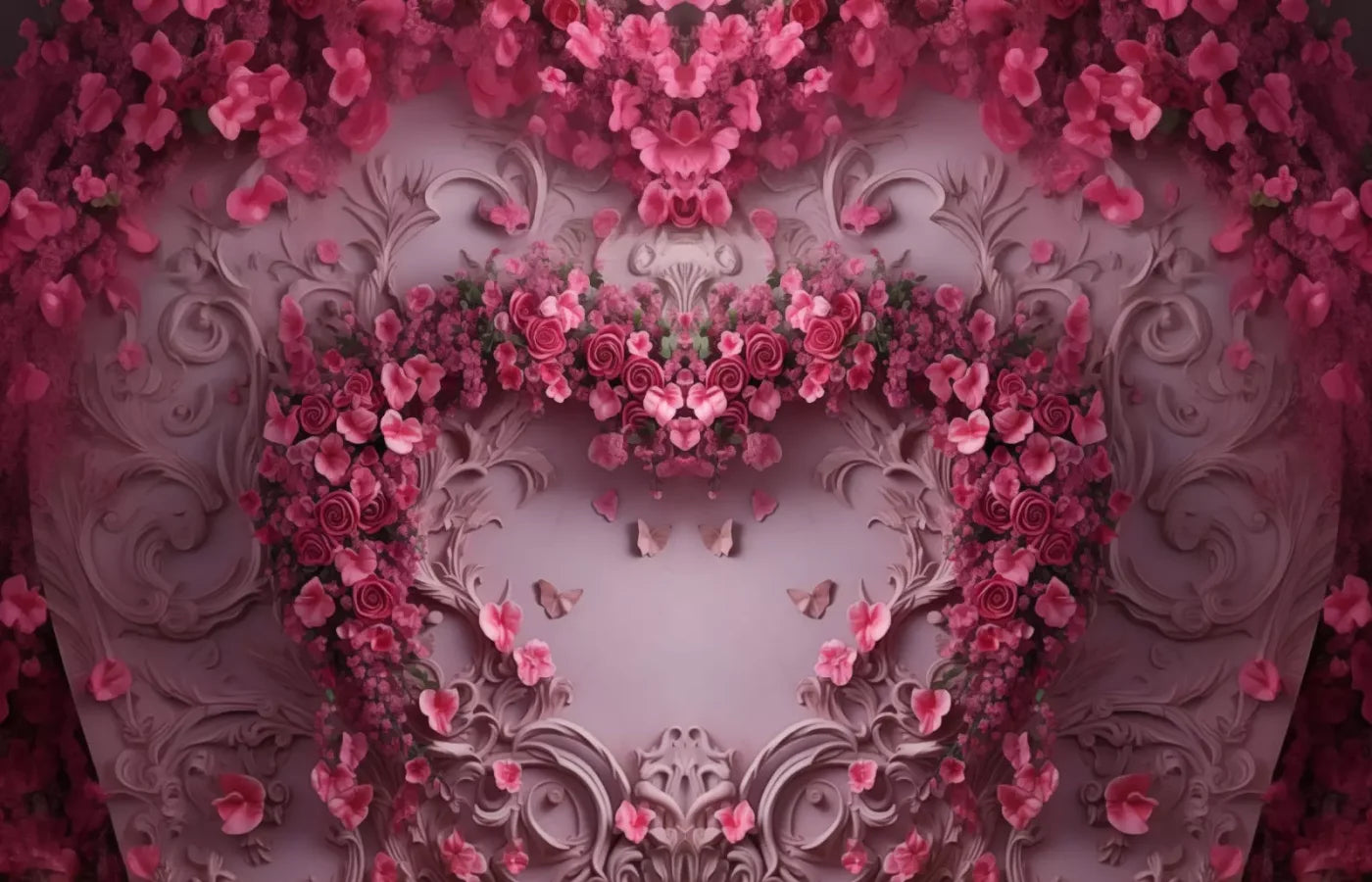 Queen Monty Roses V 14’X9’ Ultracloth (168 X 108 Inch) Backdrop