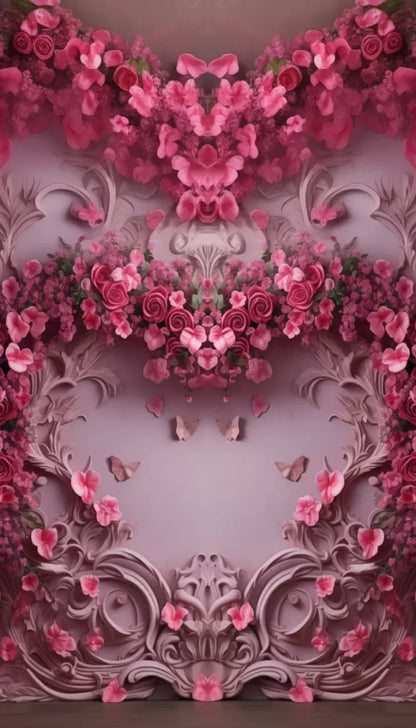 Queen Monty Roses V 8’X14’ Ultracloth (96 X 168 Inch) Backdrop