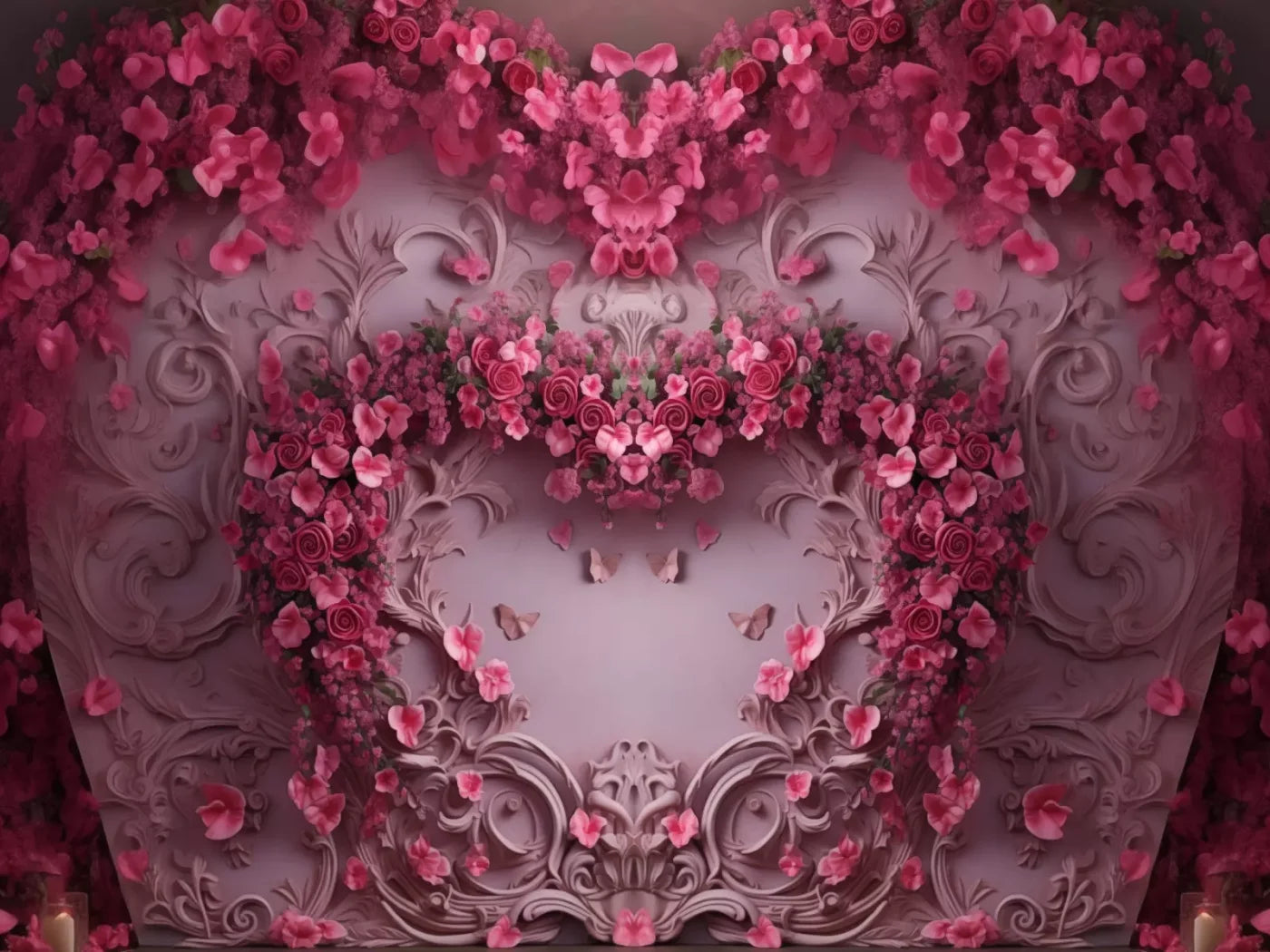 Queen Monty Roses V 6’8X5’ Fleece (80 X 60 Inch) Backdrop