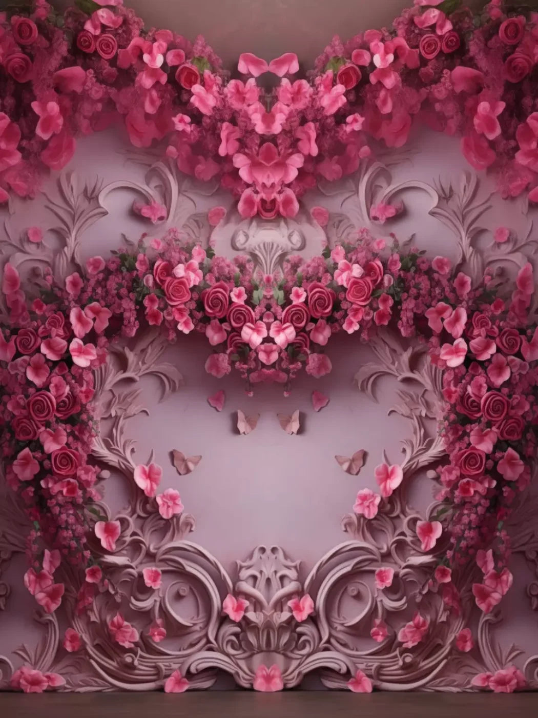 Queen Monty Roses V 6’X8’ Fleece (72 X 96 Inch) Backdrop