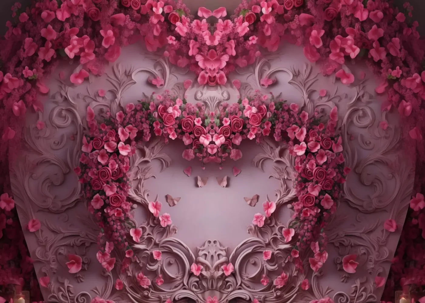 Queen Monty Roses V 7’X5’ Ultracloth (84 X 60 Inch) Backdrop