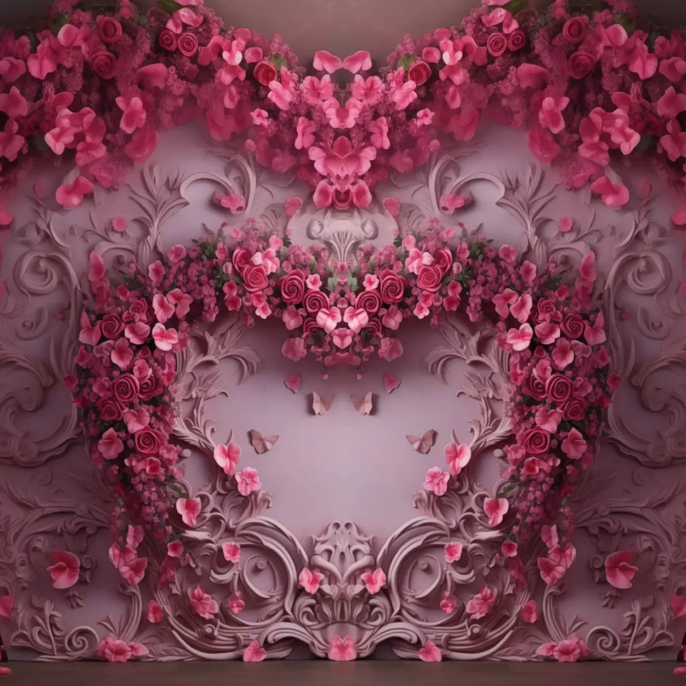 Queen Monty Roses V 8’X8’ Fleece (96 X Inch) Backdrop