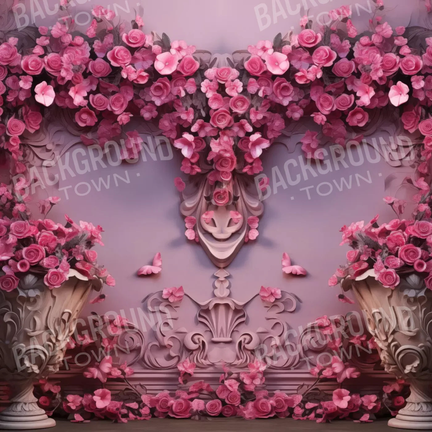 Queen Monty Roses Iii 8’X8’ Fleece (96 X Inch) Backdrop