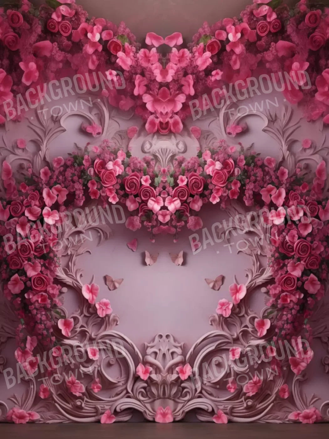 Queen Monty Roses V 5’X6’8 Fleece (60 X 80 Inch) Backdrop