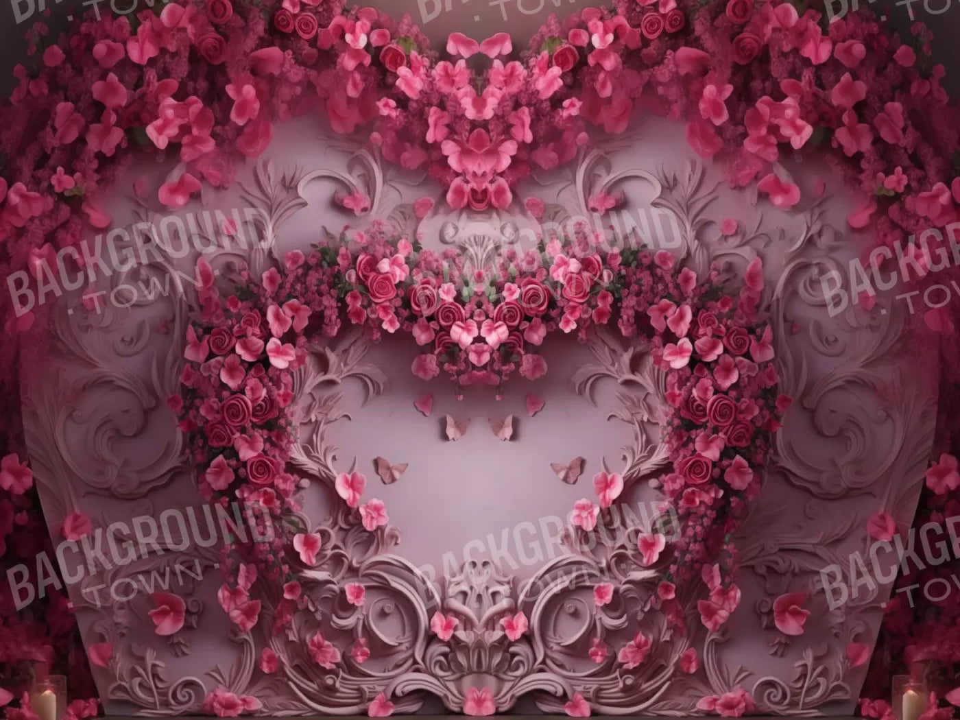 Queen Monty Roses V 6’8X5’ Fleece (80 X 60 Inch) Backdrop