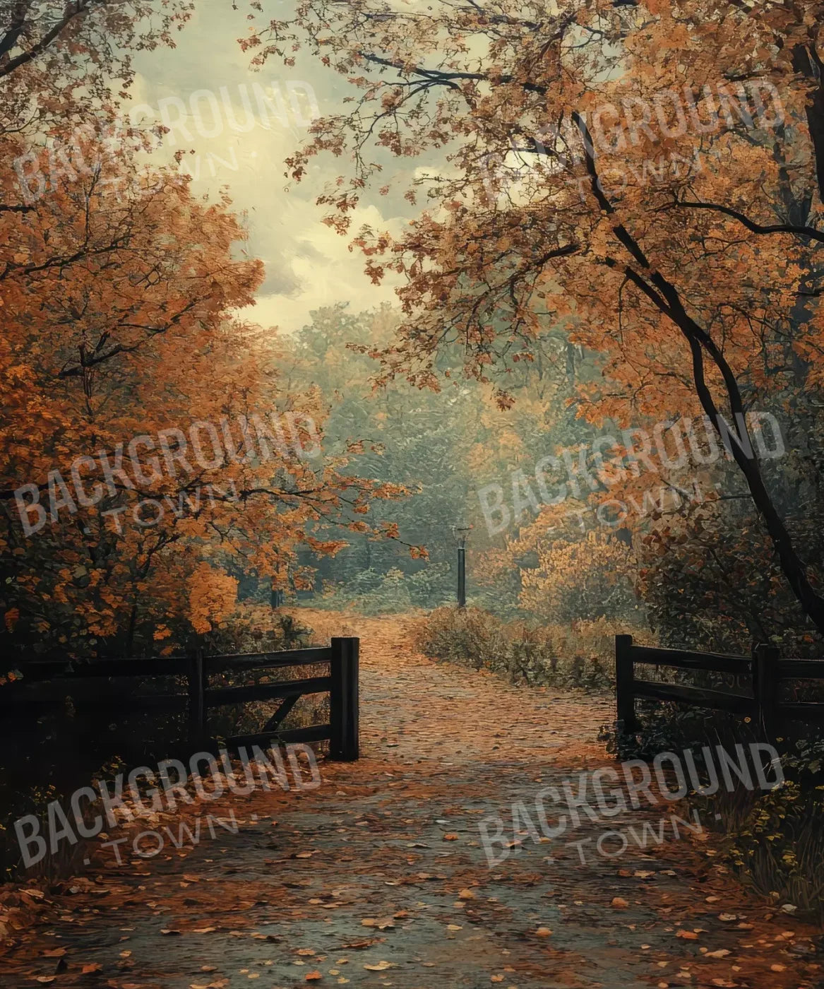 Quiet Fall Lane 10’X12’ Ultracloth (120 X 144 Inch) Backdrop