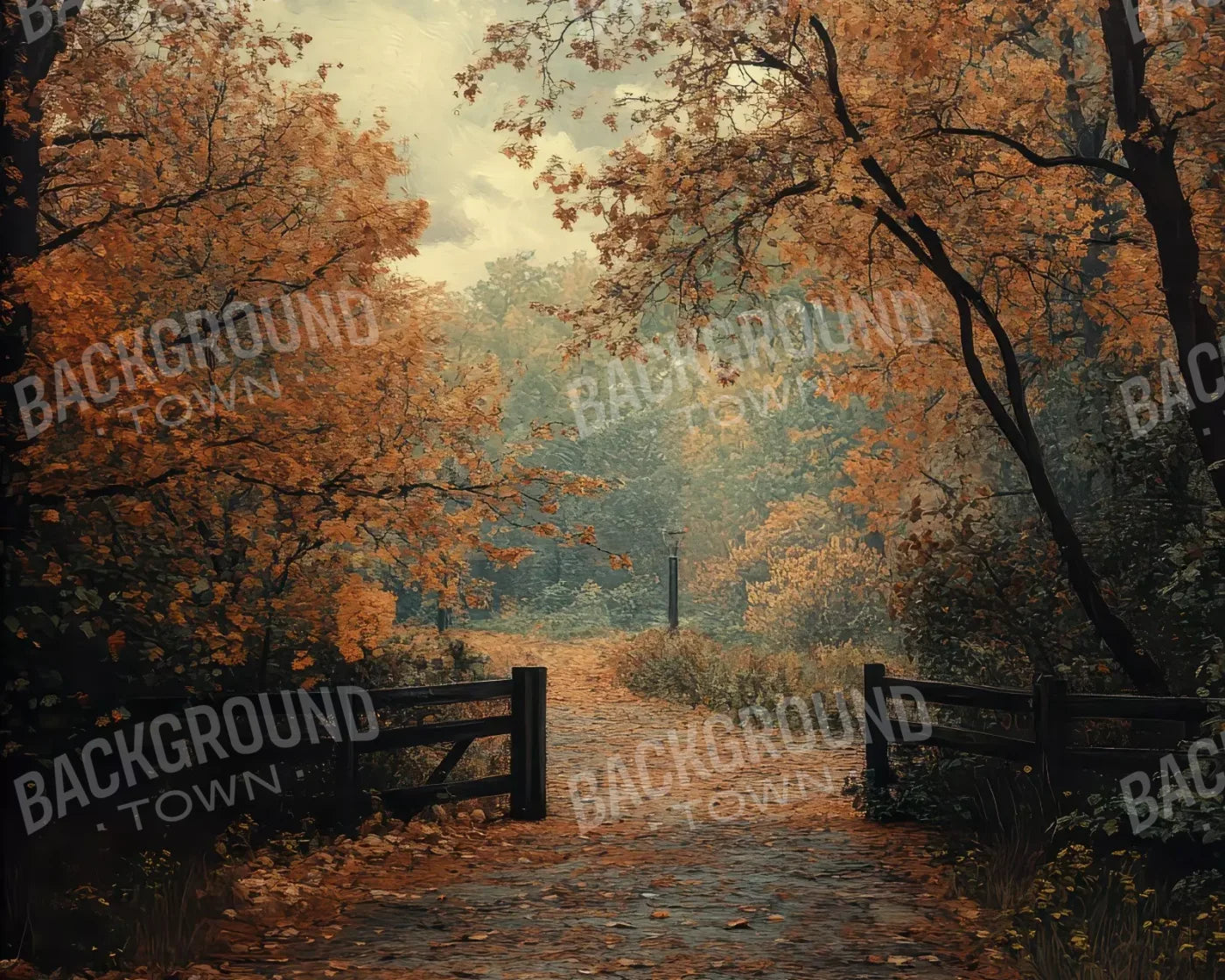 Quiet Fall Lane 10’X8’ Fleece (120 X 96 Inch) Backdrop