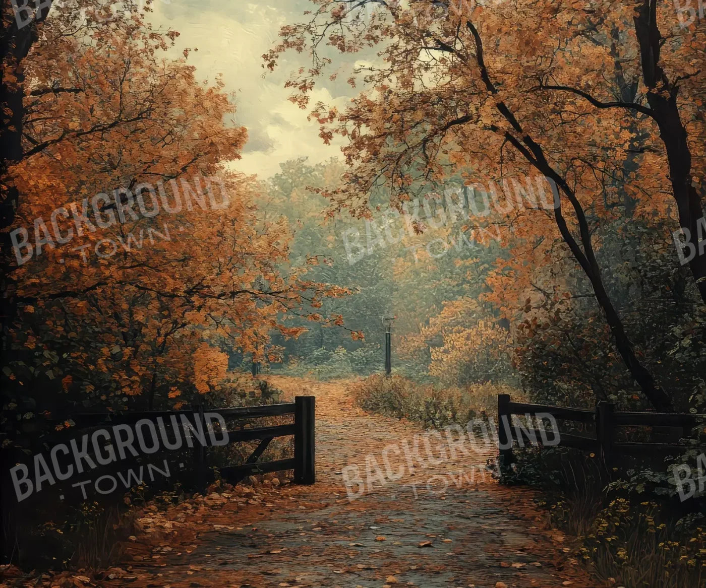 Quiet Fall Lane 12’X10’ Ultracloth (144 X 120 Inch) Backdrop