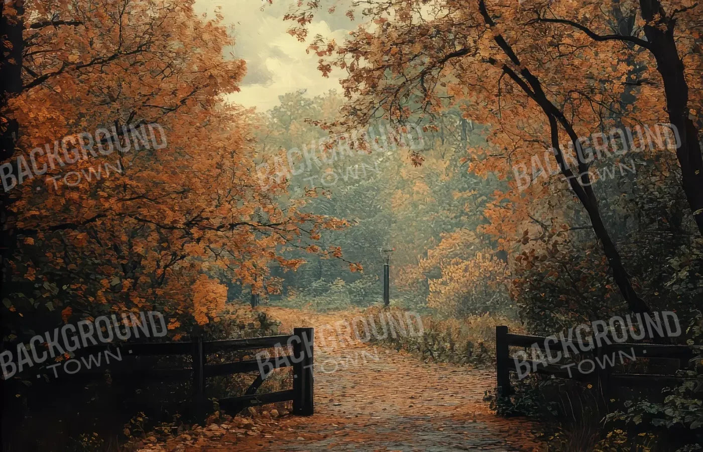 Quiet Fall Lane 14’X9’ Ultracloth (168 X 108 Inch) Backdrop