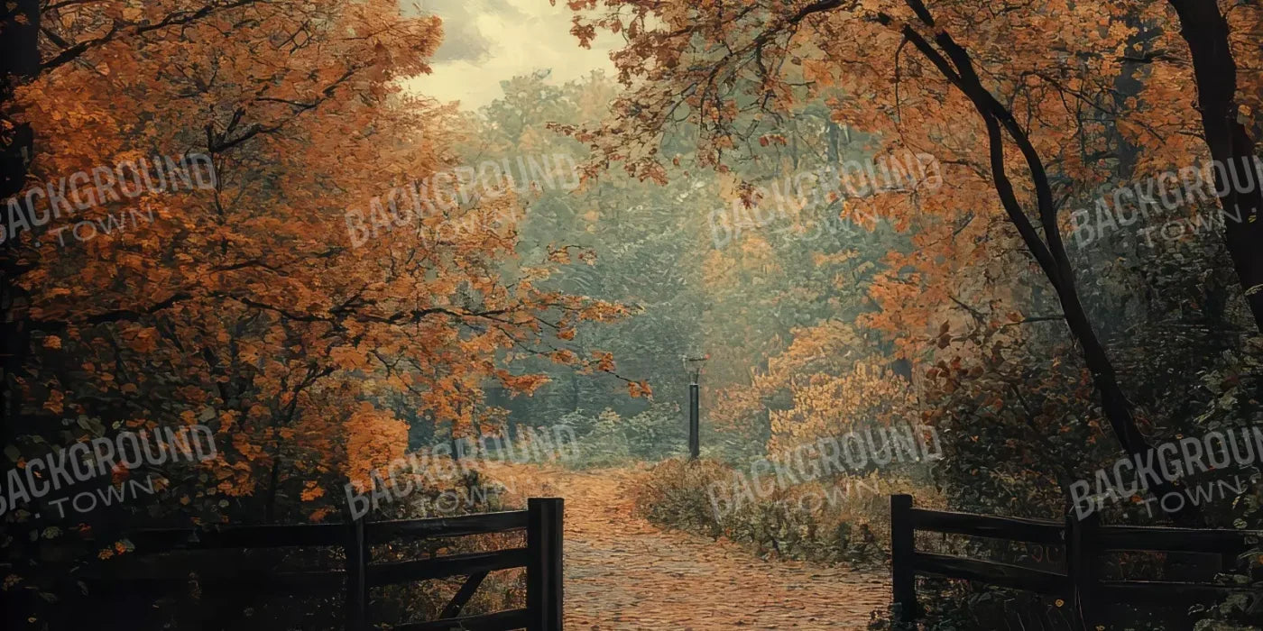 Quiet Fall Lane 20’X10’ Ultracloth (240 X 120 Inch) Backdrop