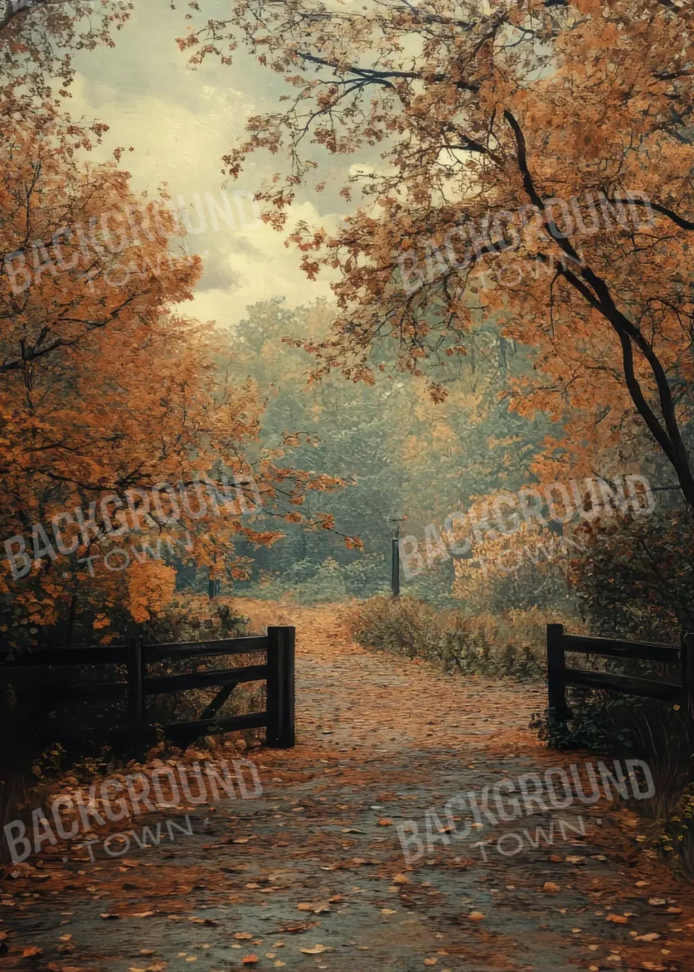 Quiet Fall Lane 5’X7’ Ultracloth (60 X 84 Inch) Backdrop