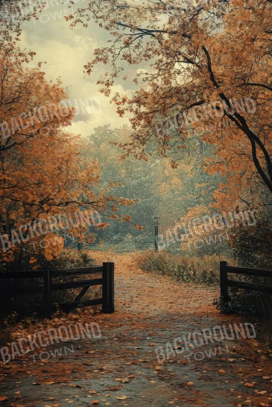 Quiet Fall Lane 8’X12’ Ultracloth (96 X 144 Inch) Backdrop