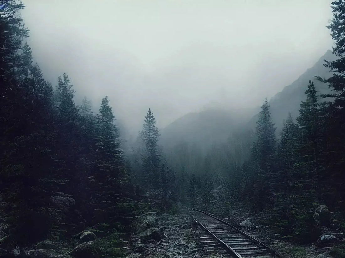 Railroad Haze 68X5 Fleece ( 80 X 60 Inch ) Backdrop