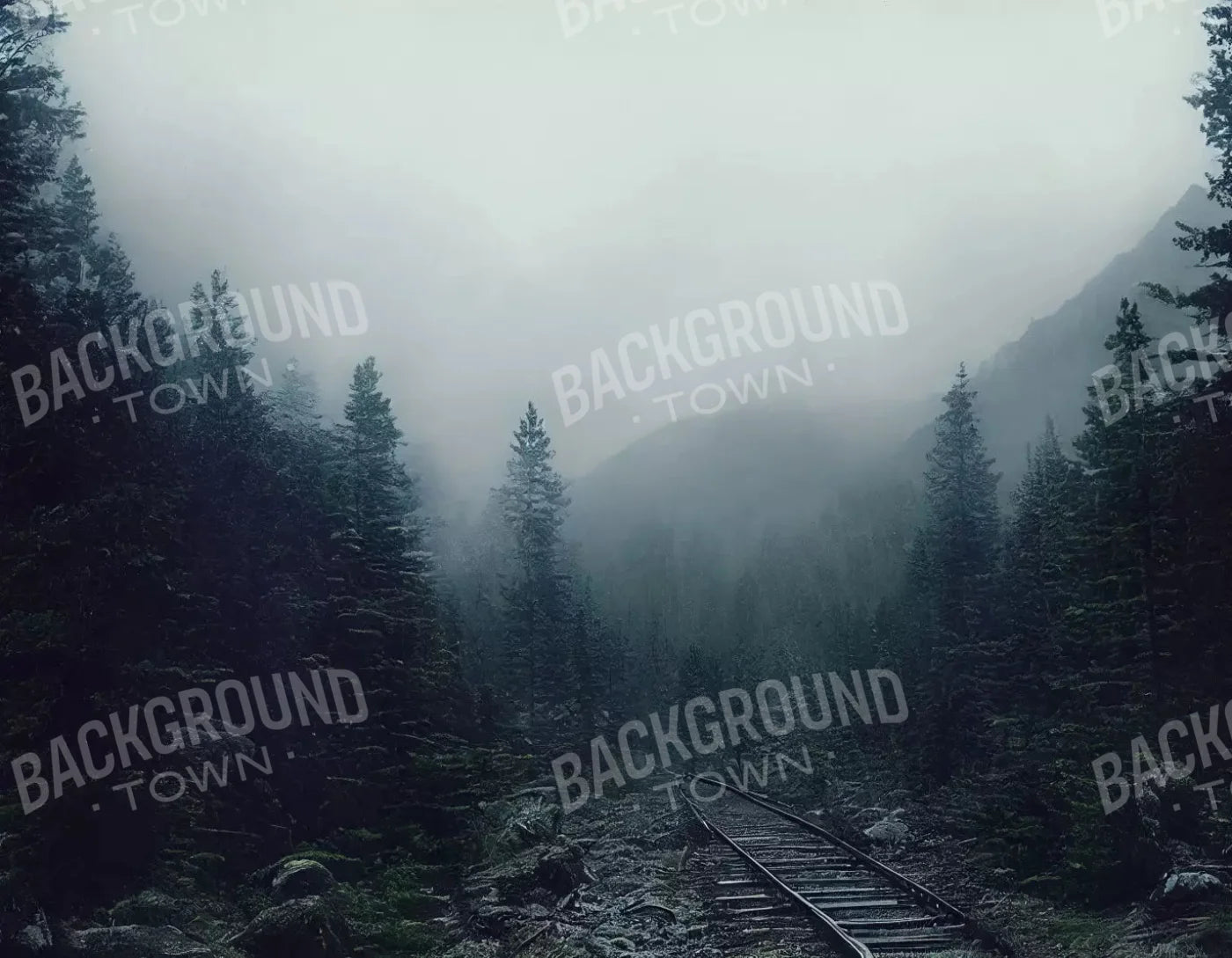 Railroad Haze 8X6 Fleece ( 96 X 72 Inch ) Backdrop