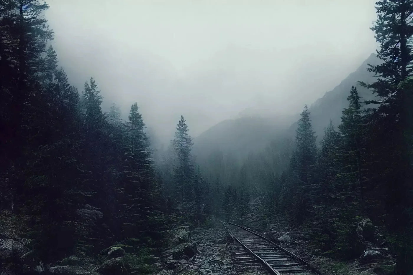 Railroad Haze 5X4 Rubbermat Floor ( 60 X 48 Inch ) Backdrop