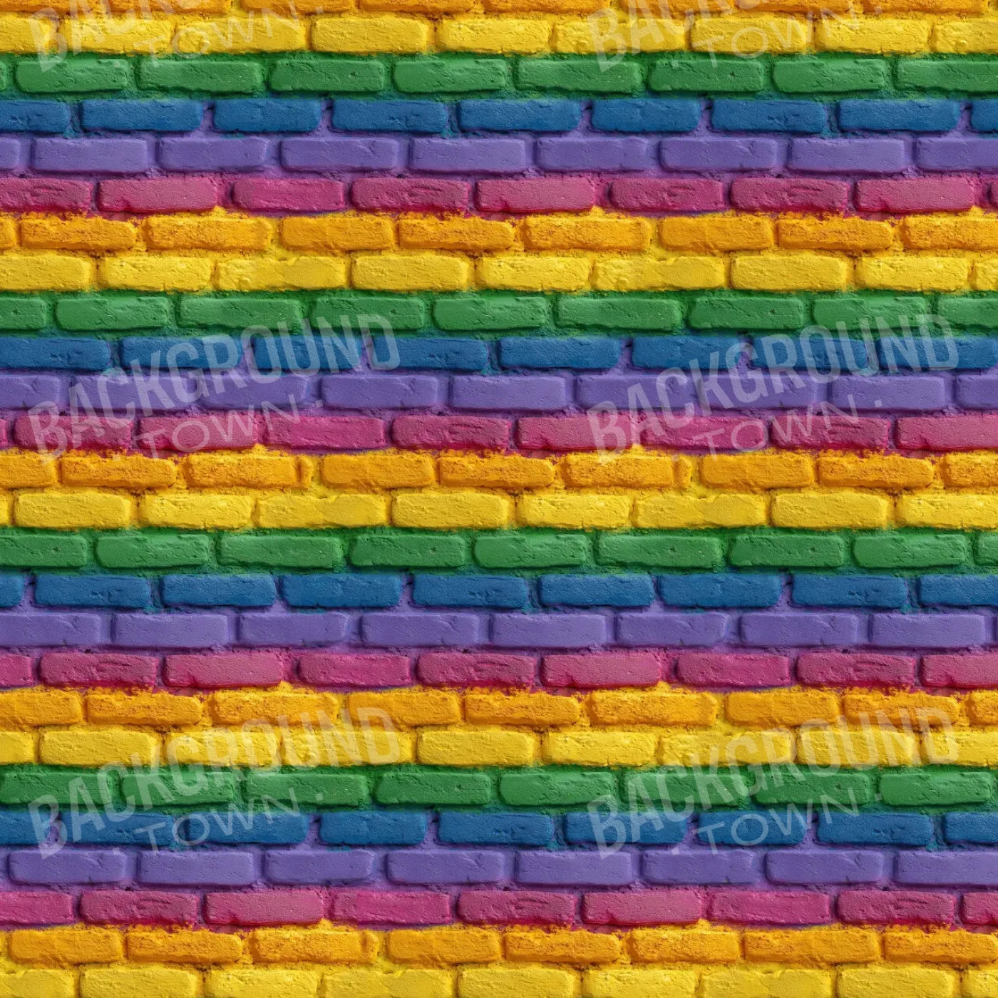 Rainbow Brick Wall 10’x10’ UltraCloth (120 x 120 inch) Backdrop