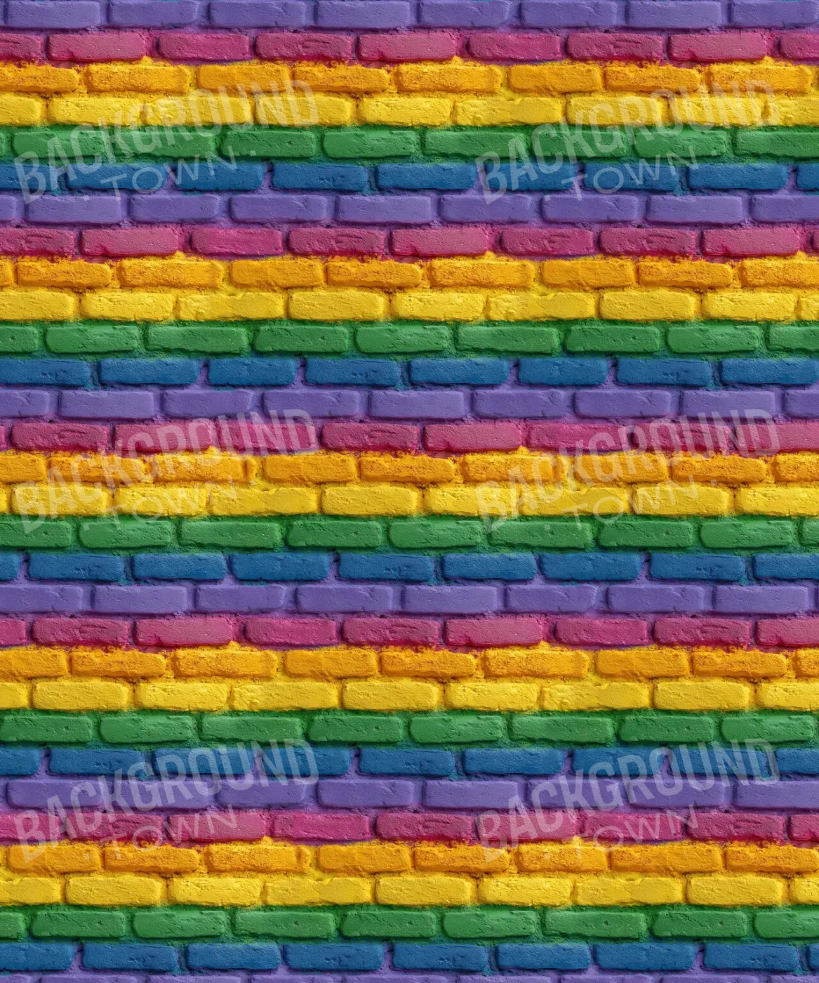Rainbow Brick Wall 10’x12’ UltraCloth (120 x 144 inch) Backdrop