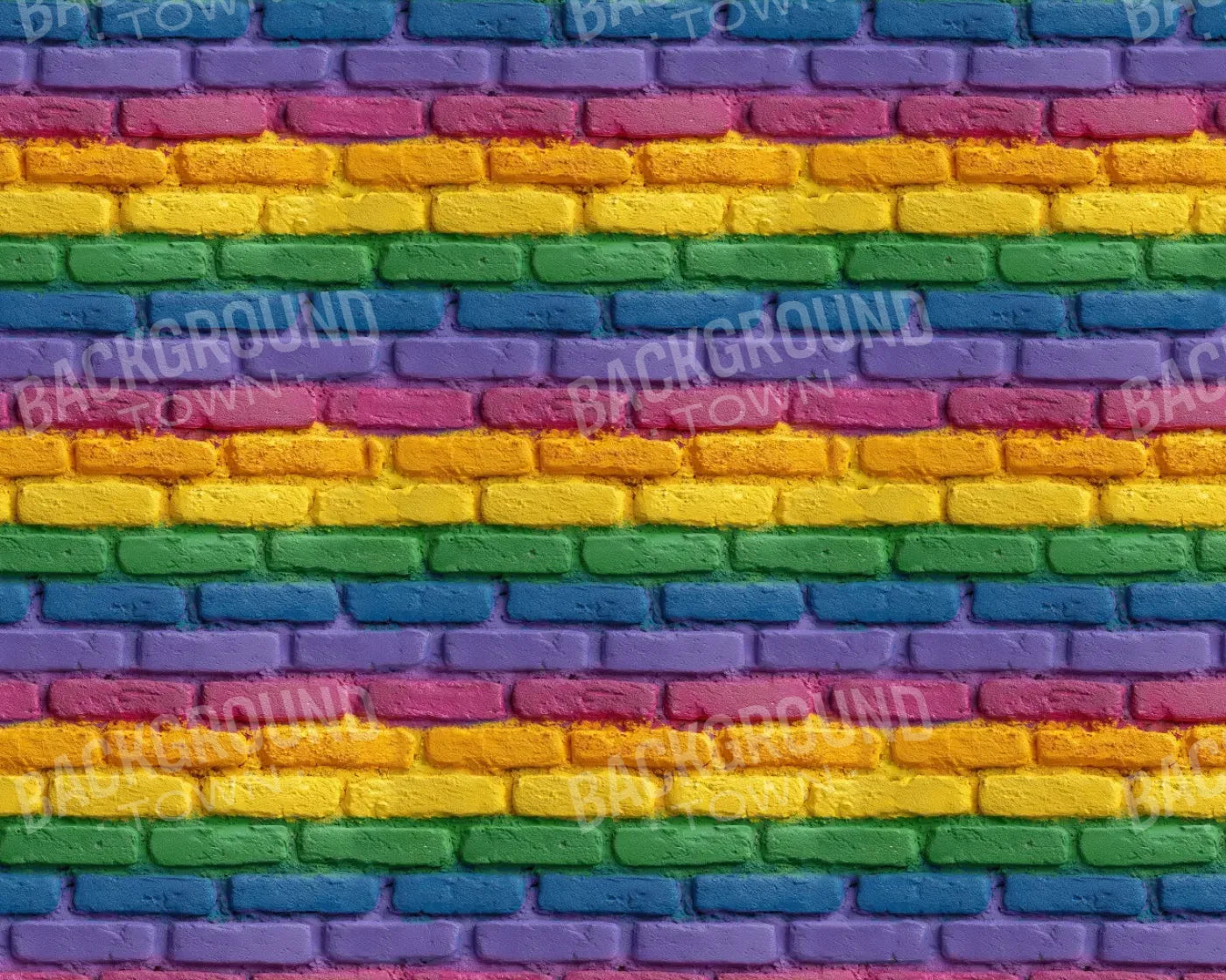 Rainbow Brick Wall 10’x8’ Fleece (120 x 96 inch) Backdrop