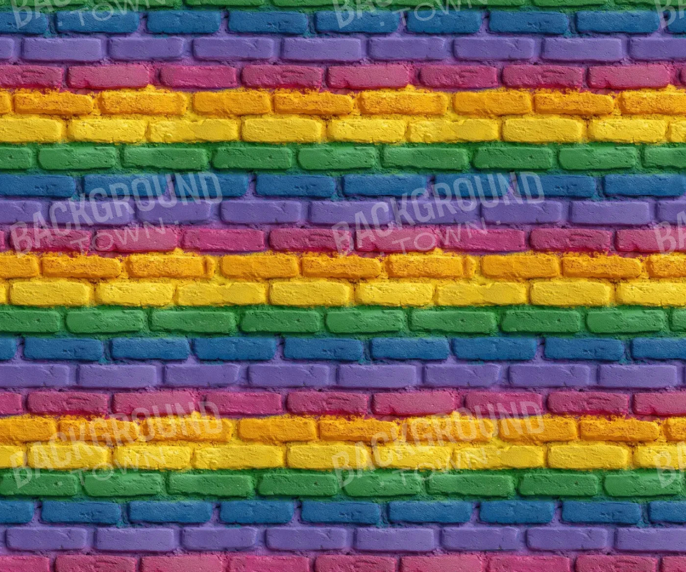 Rainbow Brick Wall 12’x10’ UltraCloth (144 x 120 inch) Backdrop