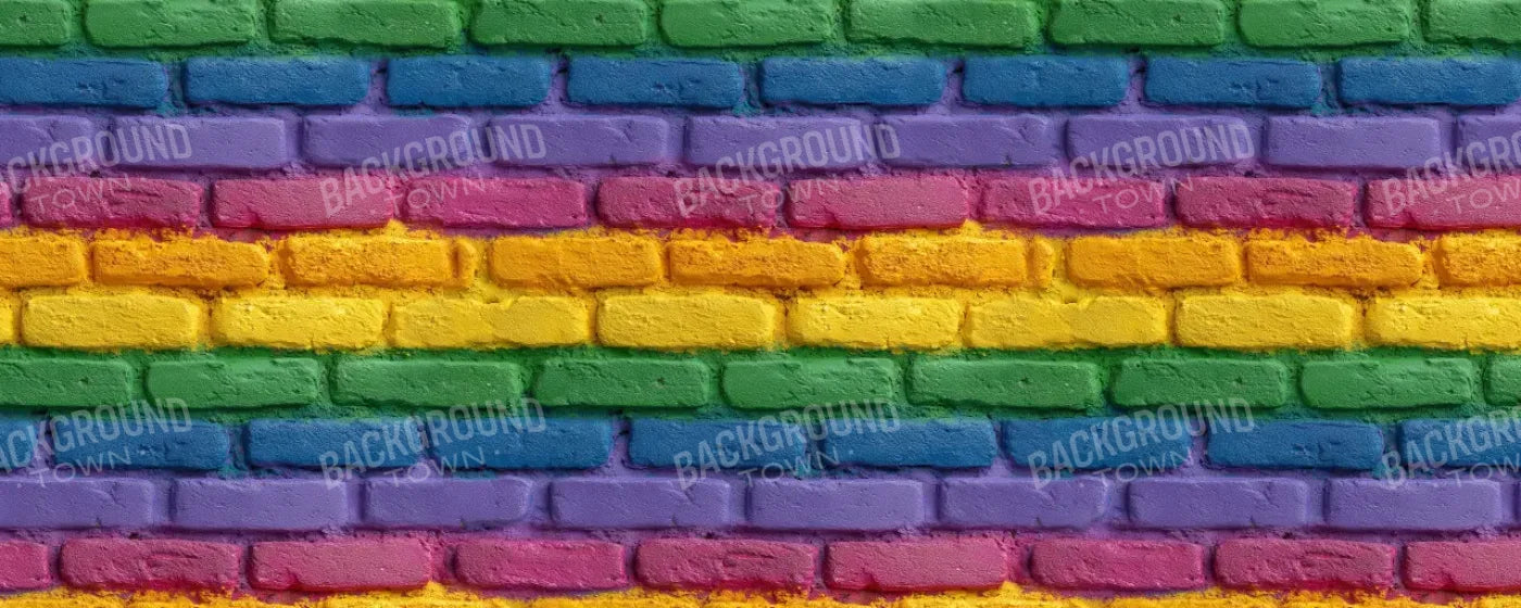 Rainbow Brick Wall 20’x8’ UltraCloth (240 x 96 inch) Backdrop