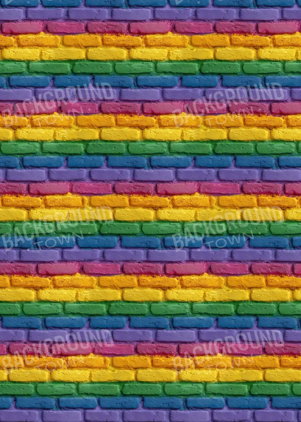 Rainbow Brick Wall 5’x7’ UltraCloth (60 x 84 inch) Backdrop