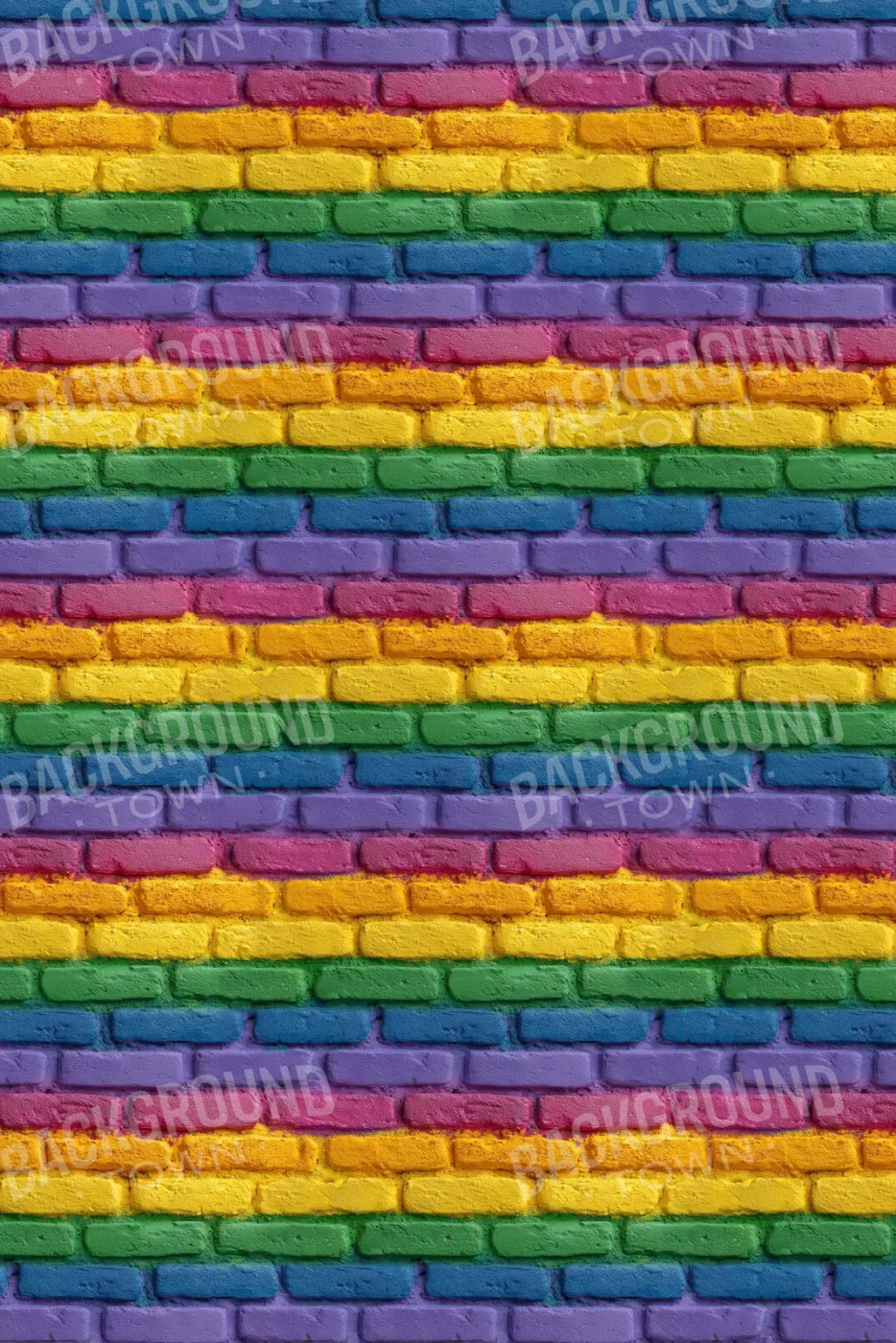 Rainbow Brick Wall 8’x12’ UltraCloth (96 x 144 inch) Backdrop