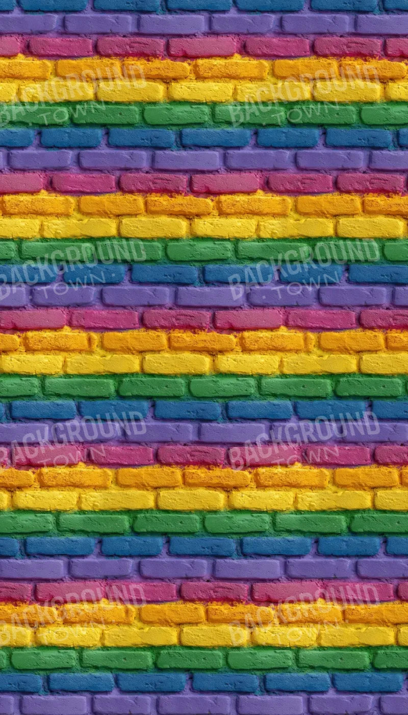 Rainbow Brick Wall 8’x14’ UltraCloth (96 x 168 inch) Backdrop