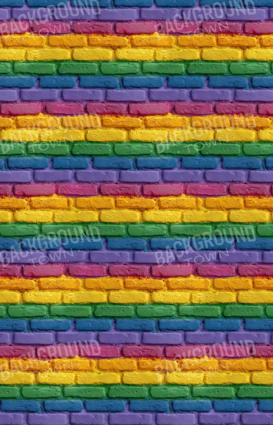 Rainbow Brick Wall 9’x14’ UltraCloth (108 x 168 inch) Backdrop