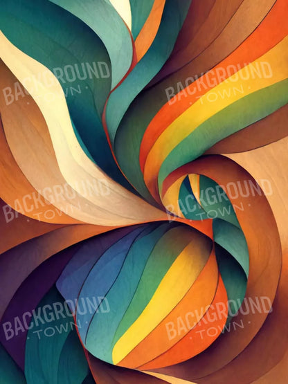 Rainbow Swirls 5X68 Fleece ( 60 X 80 Inch ) Backdrop