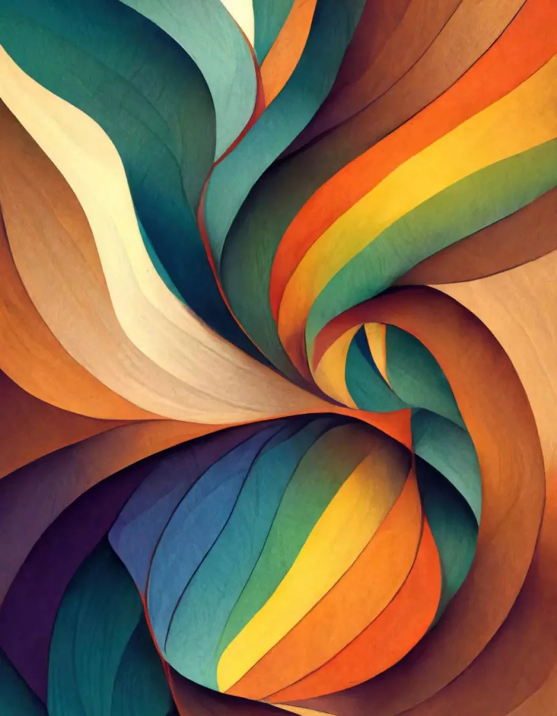 Rainbow Swirls 6X8 Fleece ( 72 X 96 Inch ) Backdrop
