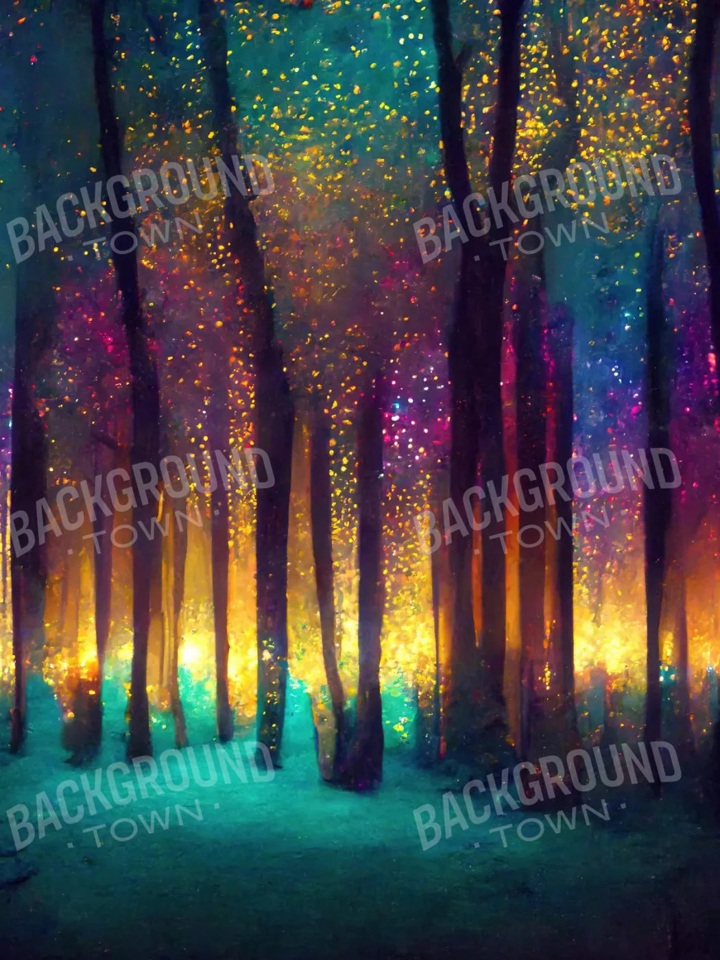 Rainbow Forest 5X68 Fleece ( 60 X 80 Inch ) Backdrop