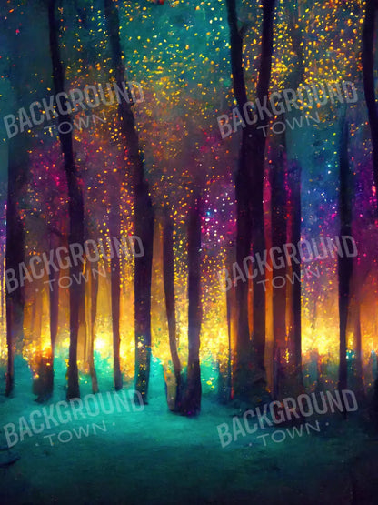 Rainbow Forest 8X10 Fleece ( 96 X 120 Inch ) Backdrop