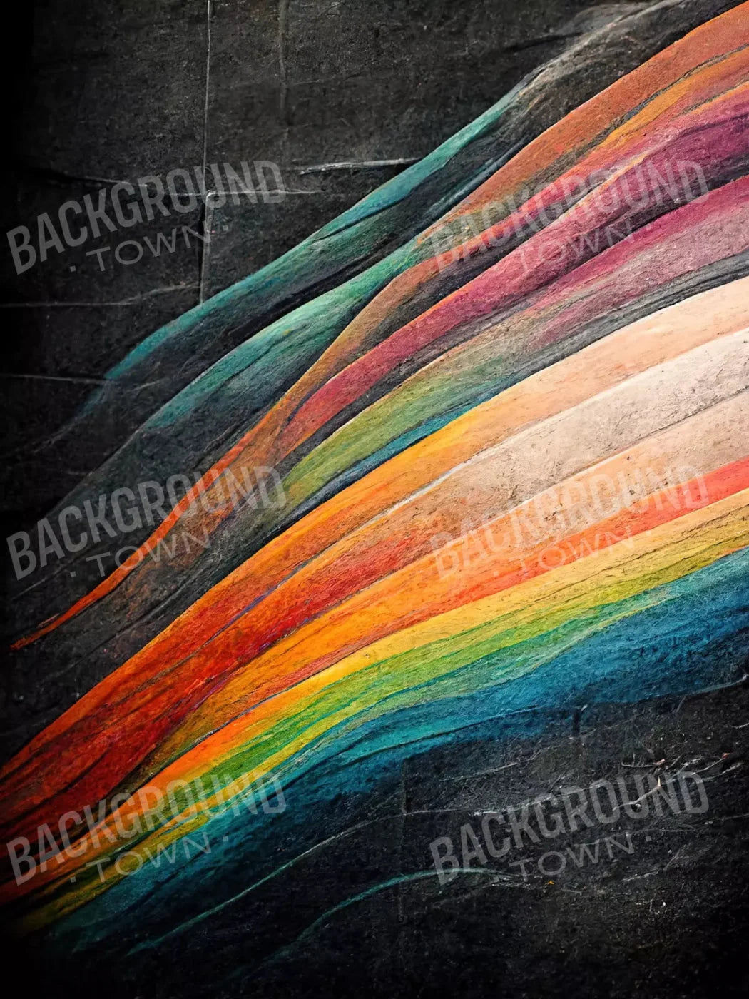 Rainbow Grafitti 5X68 Fleece ( 60 X 80 Inch ) Backdrop