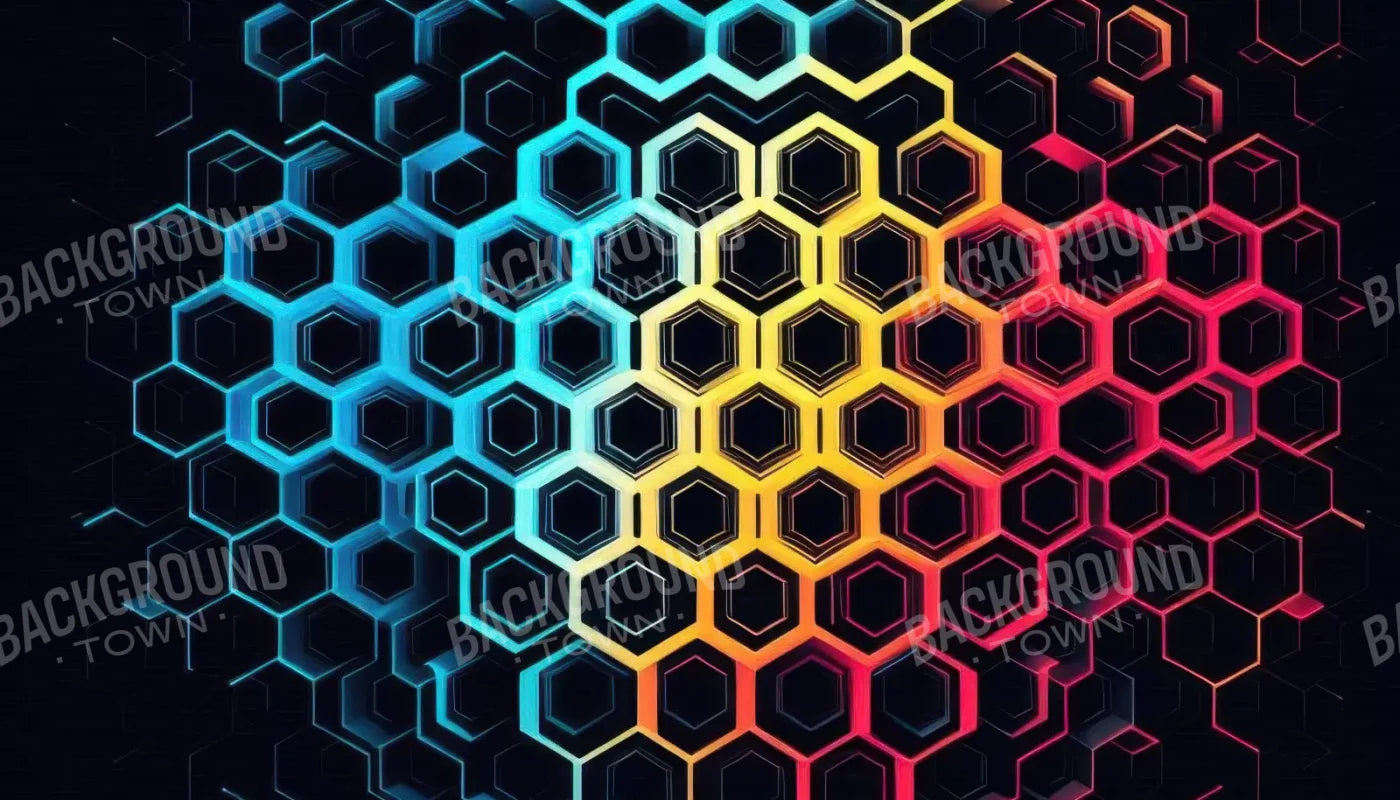 Rainbow Honeycomb 14’X8’ Ultracloth (168 X 96 Inch) Backdrop