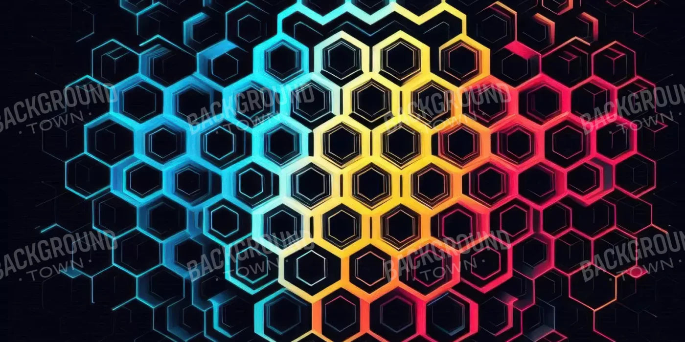 Rainbow Honeycomb 16’X8’ Ultracloth (192 X 96 Inch) Backdrop
