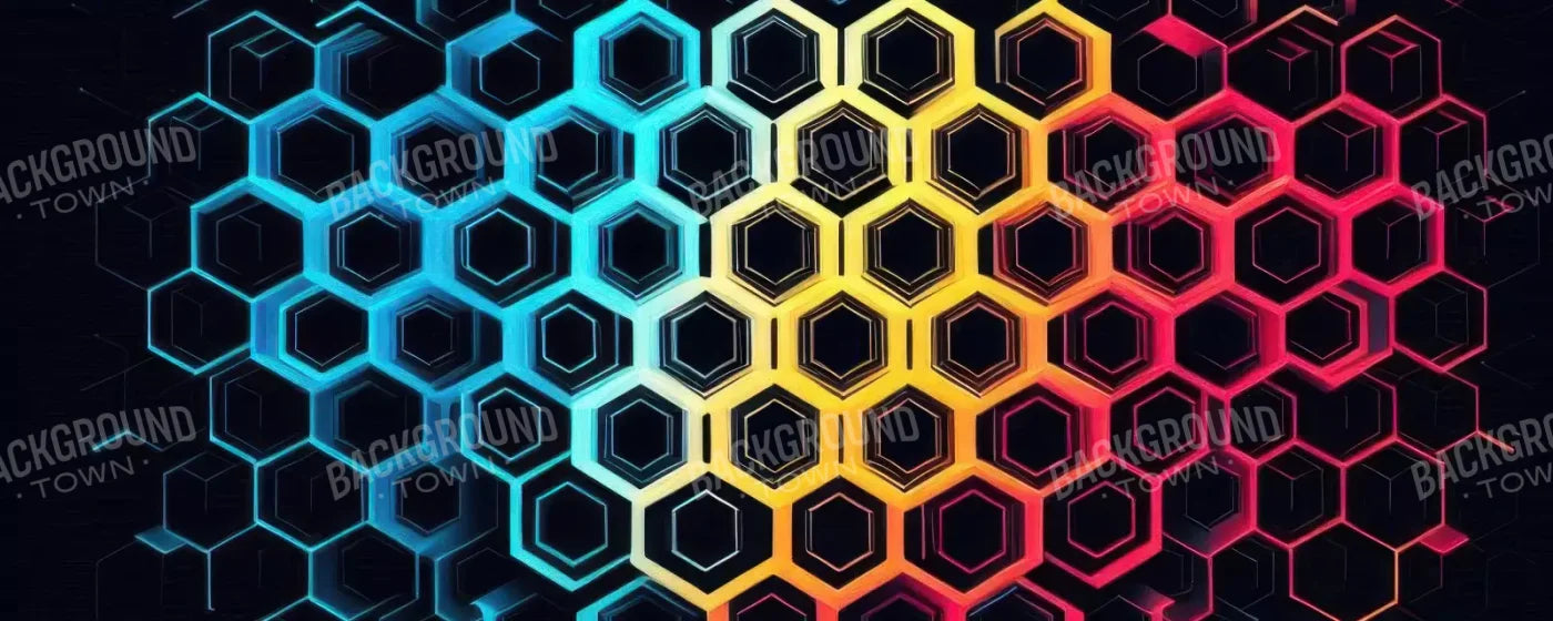 Rainbow Honeycomb 20’X8’ Ultracloth (240 X 96 Inch) Backdrop