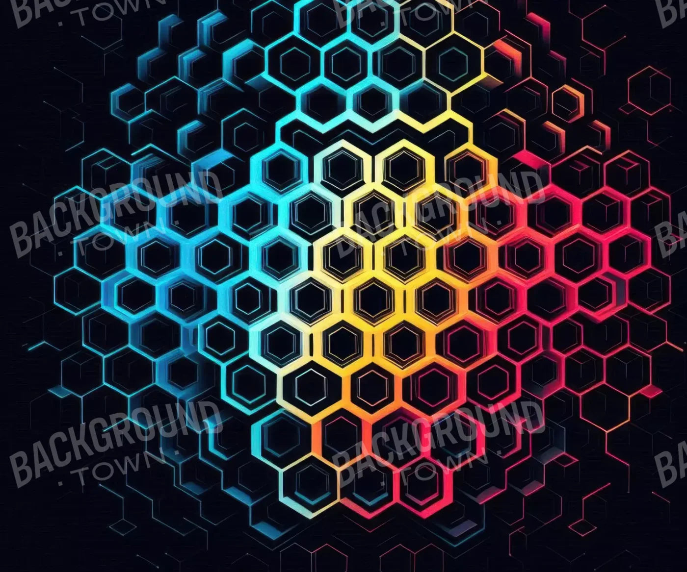 Rainbow Honeycomb 5’X4’2 Fleece (60 X 50 Inch) Backdrop