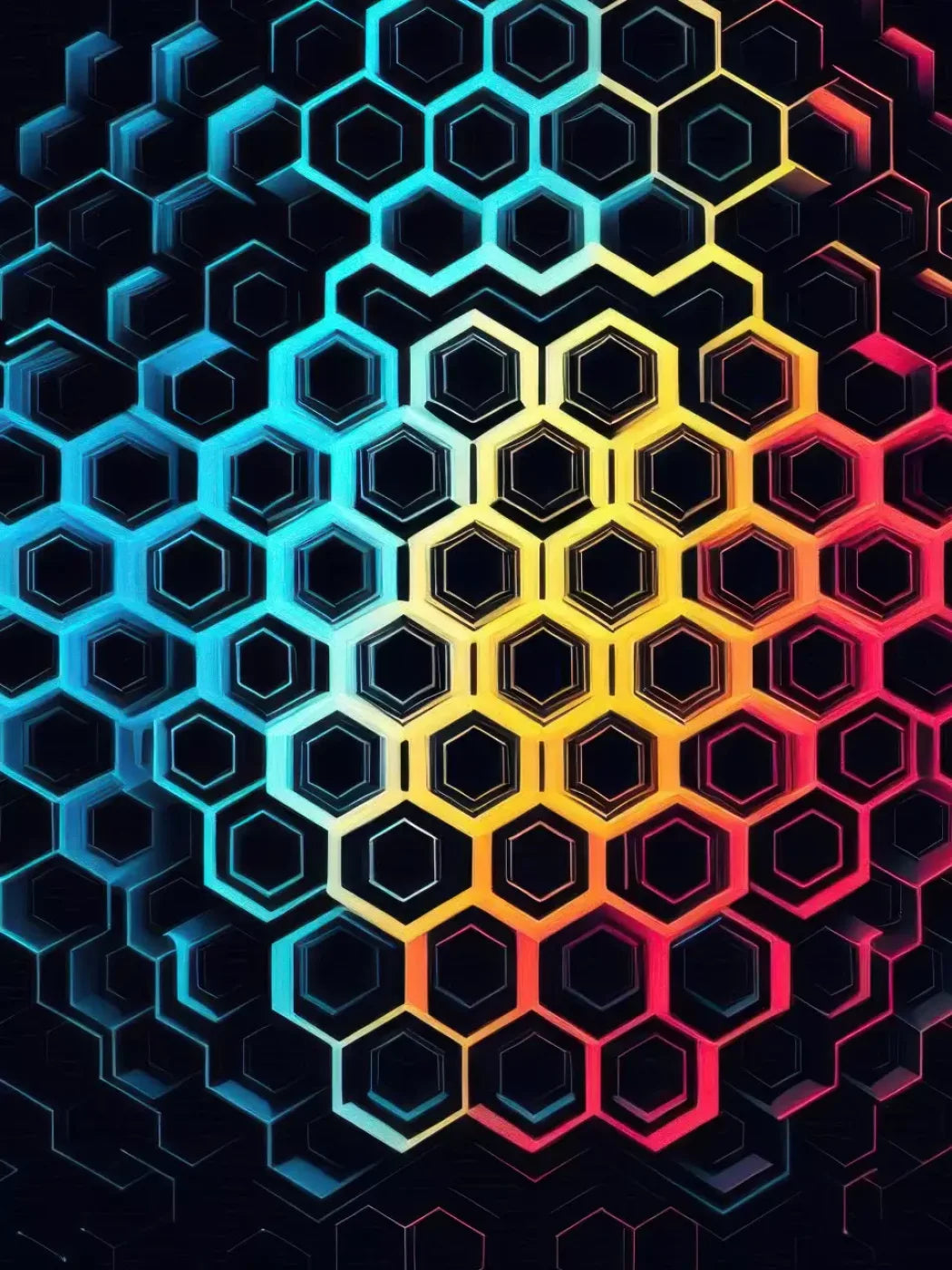 Rainbow Honeycomb 6’X8’ Fleece (72 X 96 Inch) Backdrop